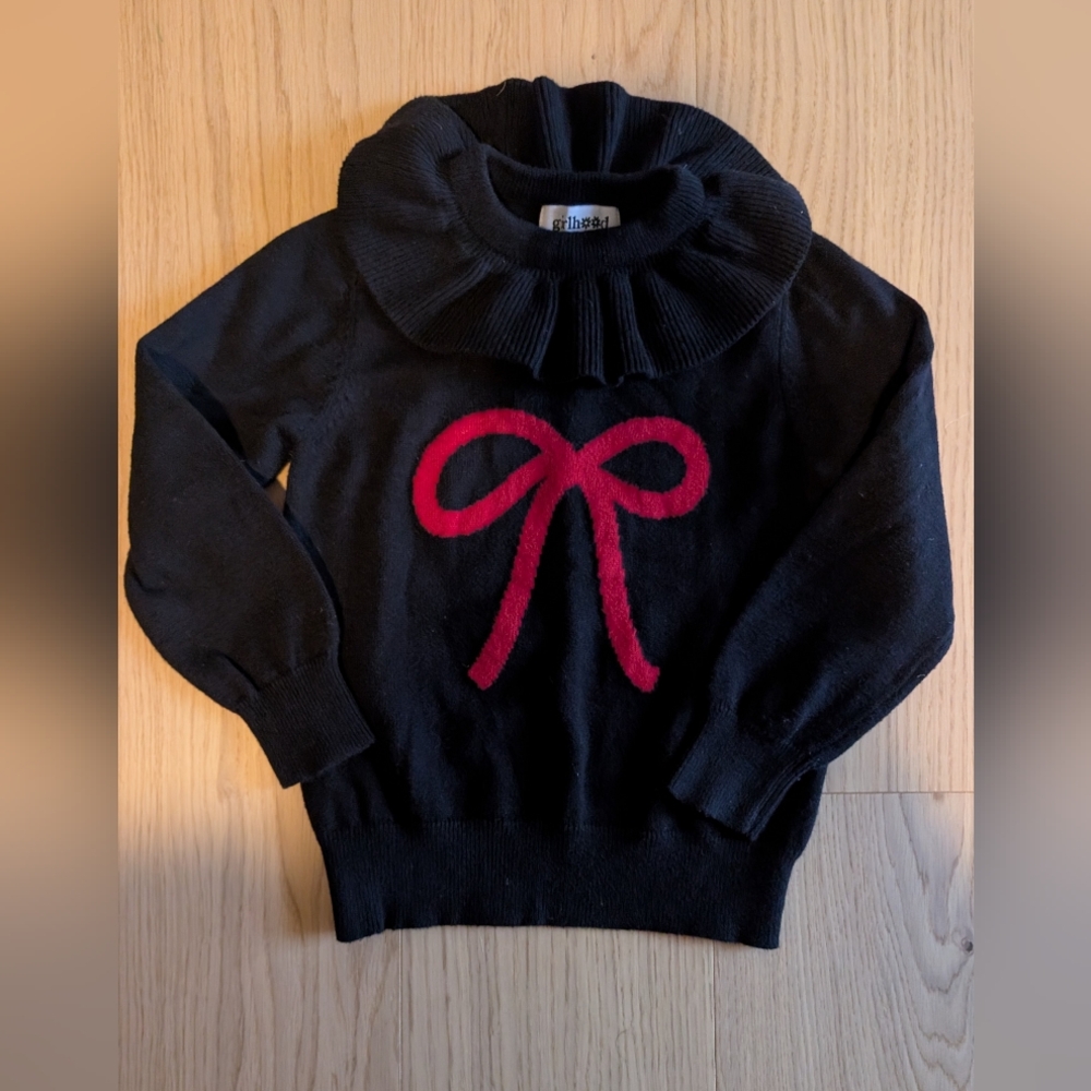 Girlhood by Little Stocking Co bow sweater
